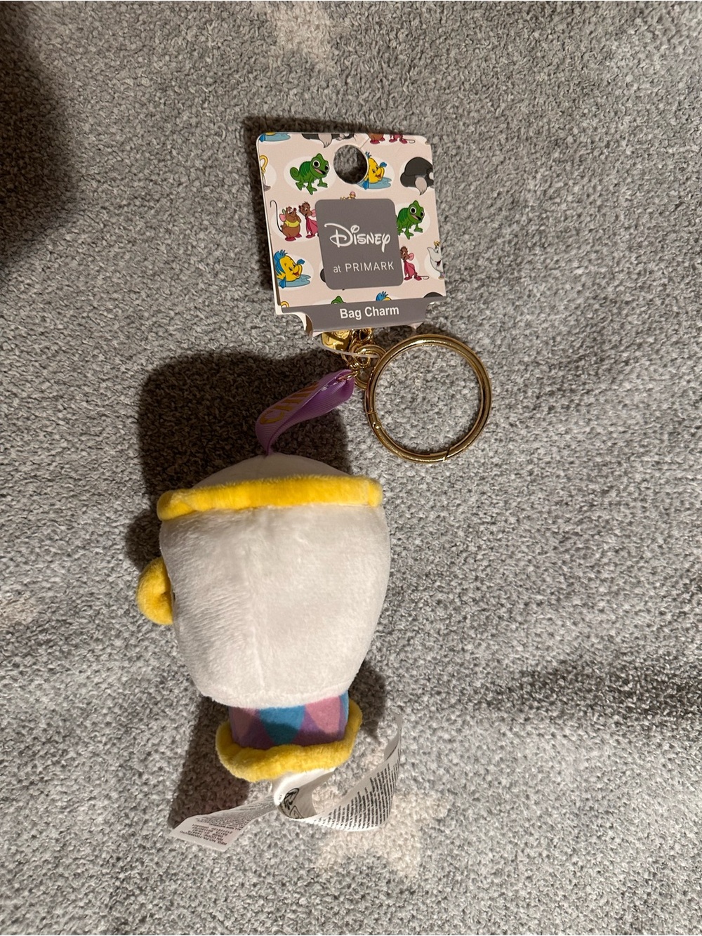 Disney x Primark Chip Plush Bag Charm Keyring - White and Yellow - Picture 5 of 8